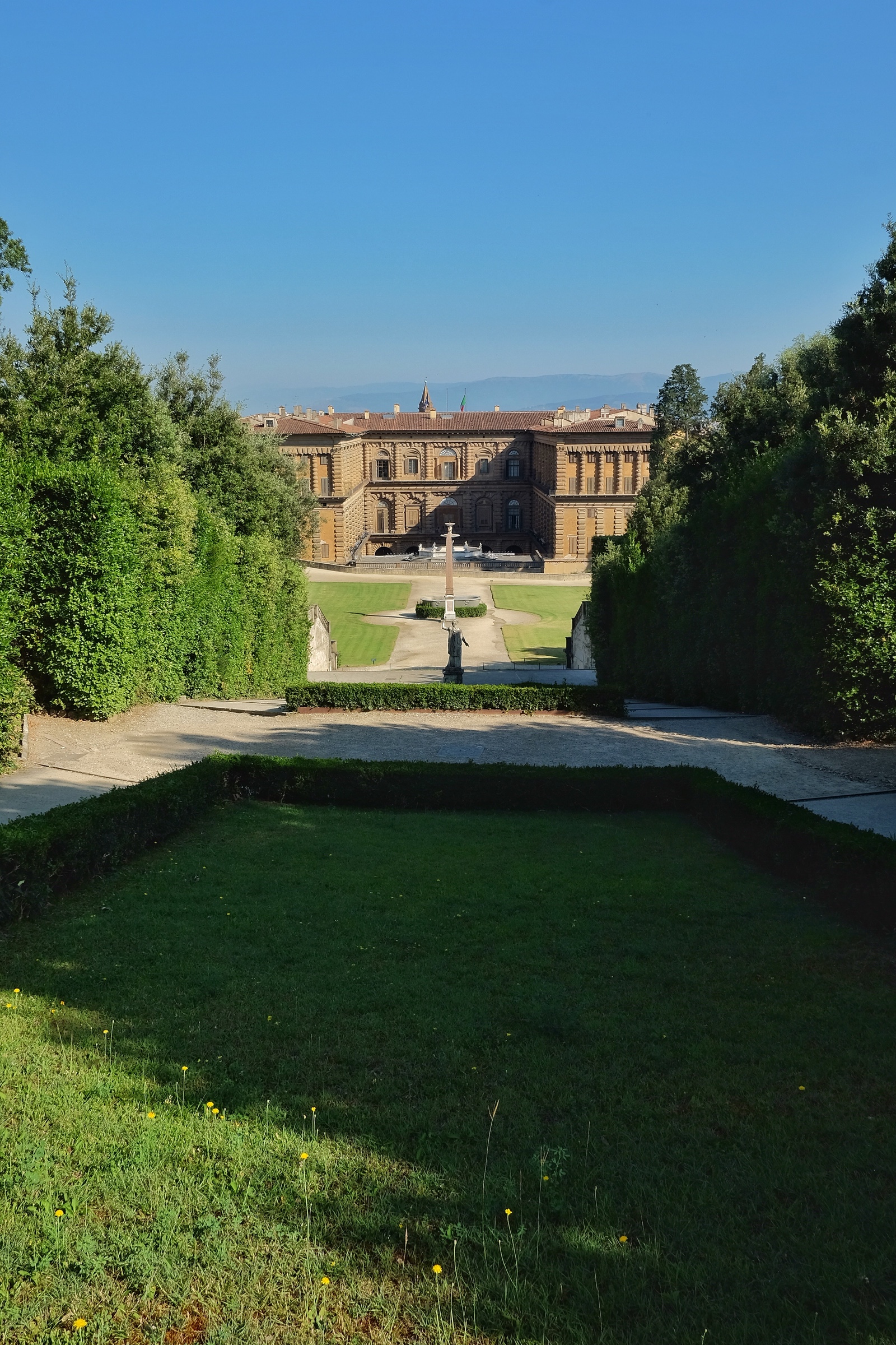 Looking towards the Pitti Palace from the gorgeous Boboli Gardens.