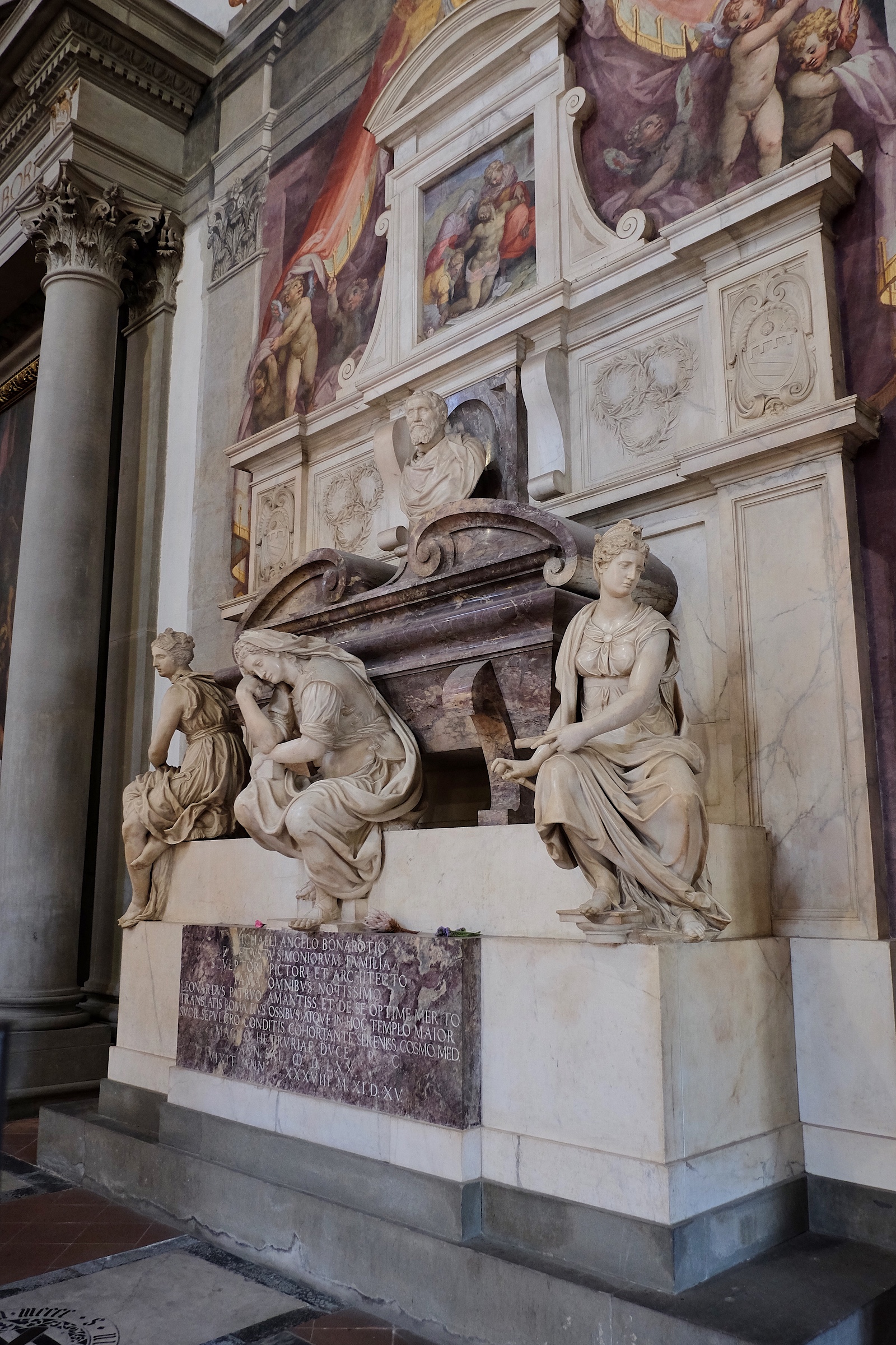 The tomb of Michelangelo in Santa Croce.