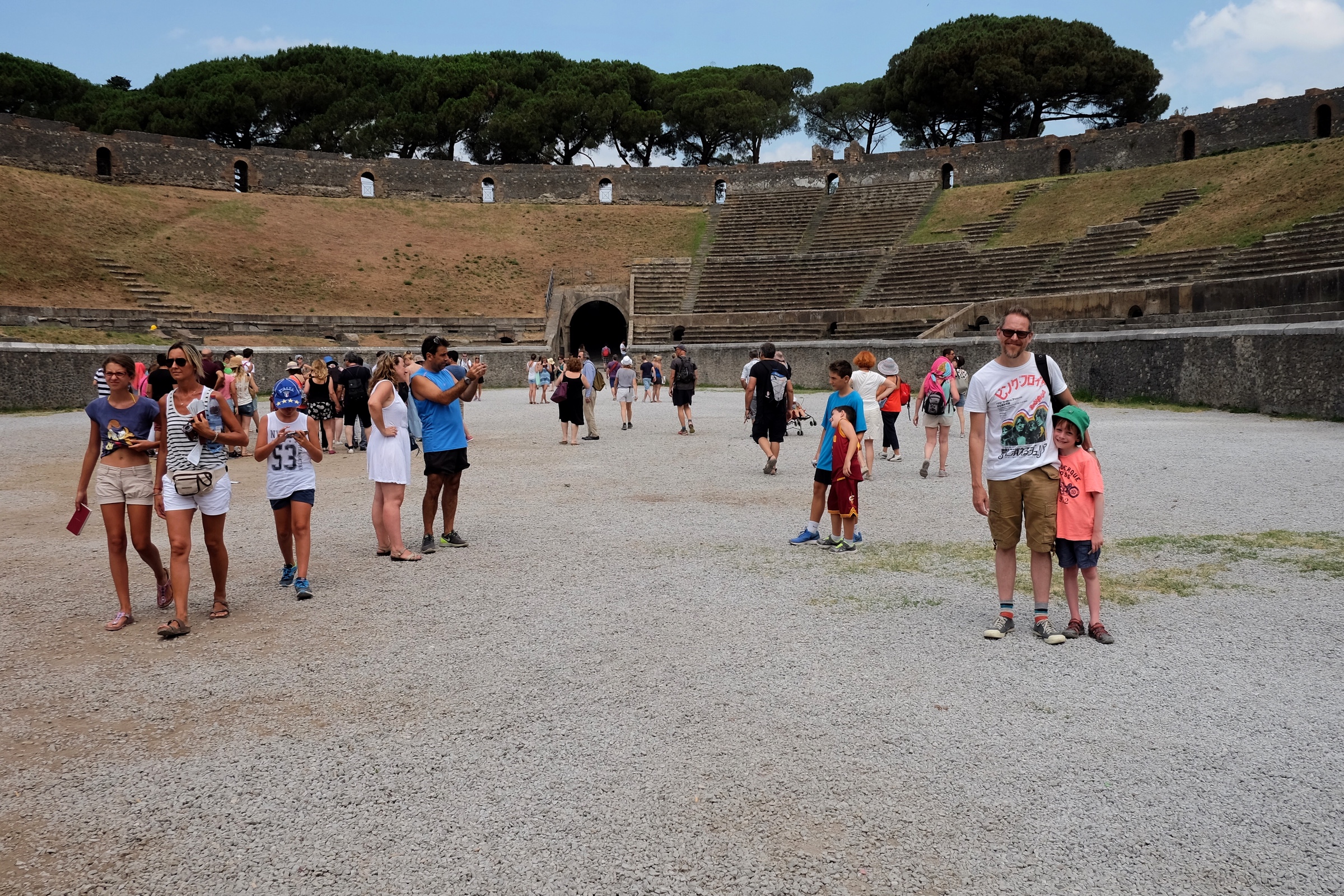 Standing where Pink Floyd played in the Amphitheatre of Pompeii.