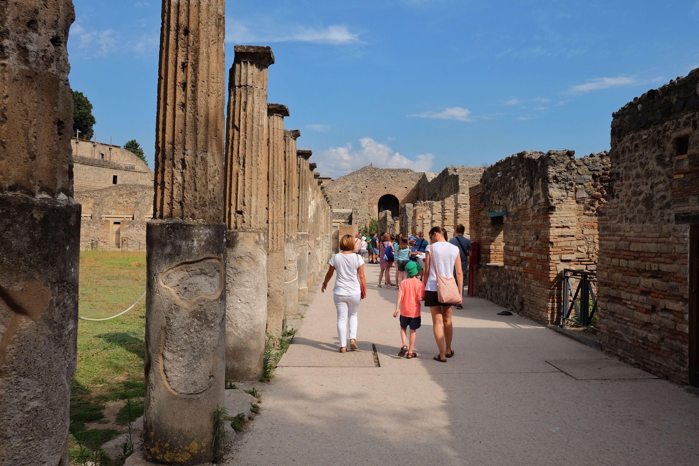 Walking through the ruins of Pompeii with our guide Roberta.