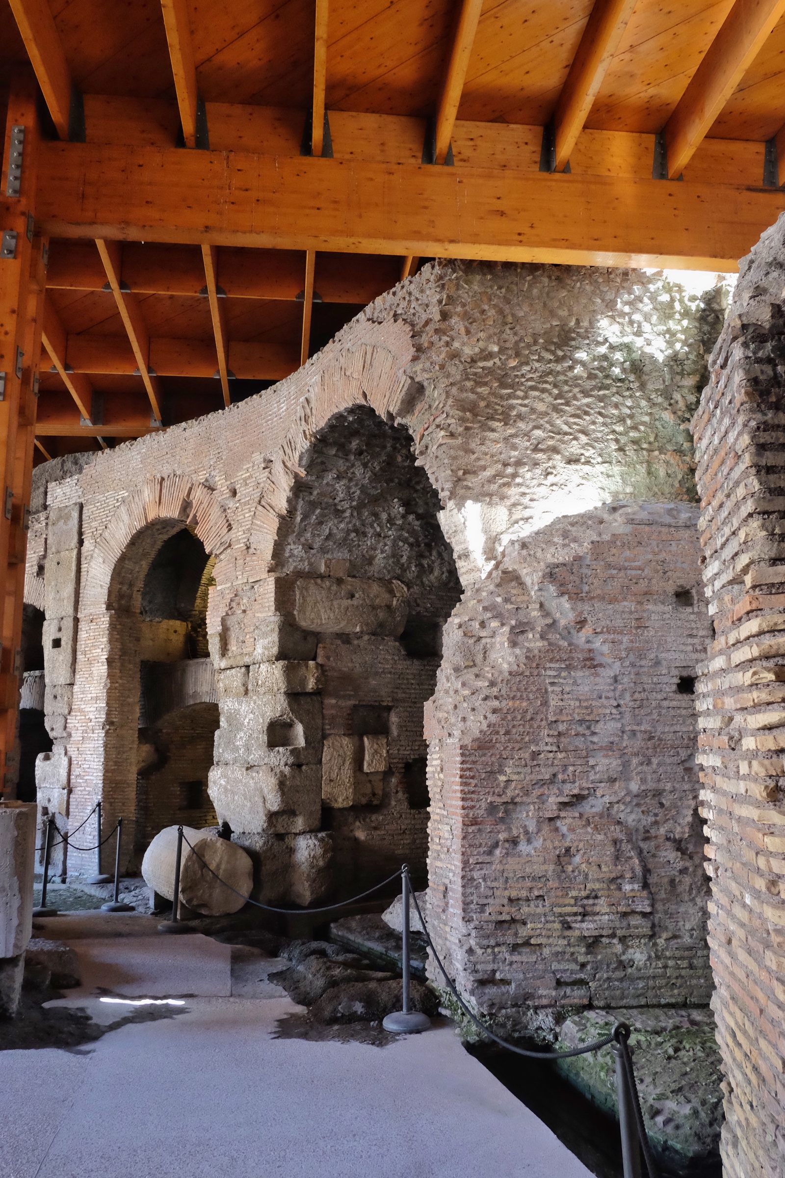 The alcoves under the Colosseum floor where animals would be held.