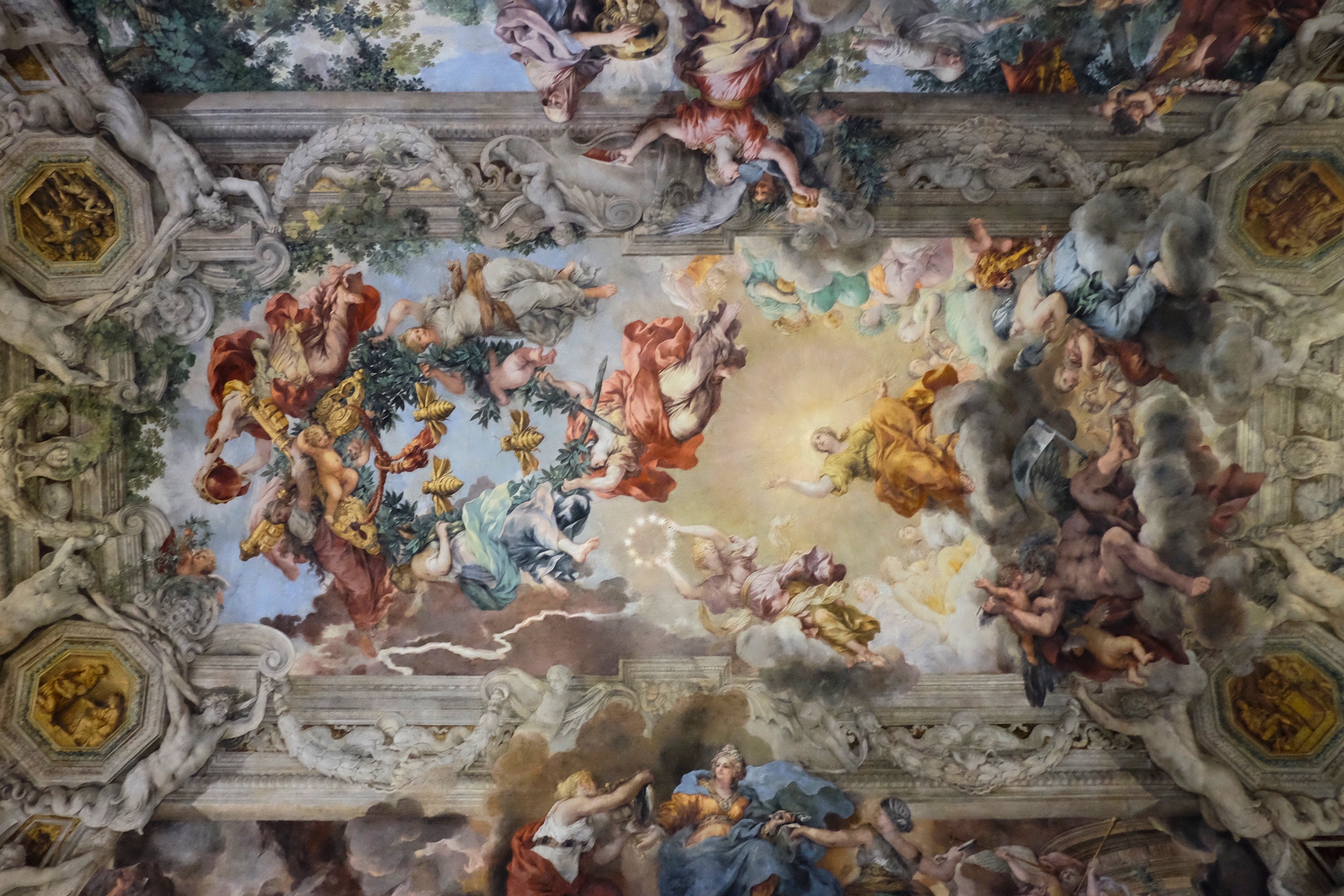 One of many beautiful ceiling frescoes in Palazzo Barberini.