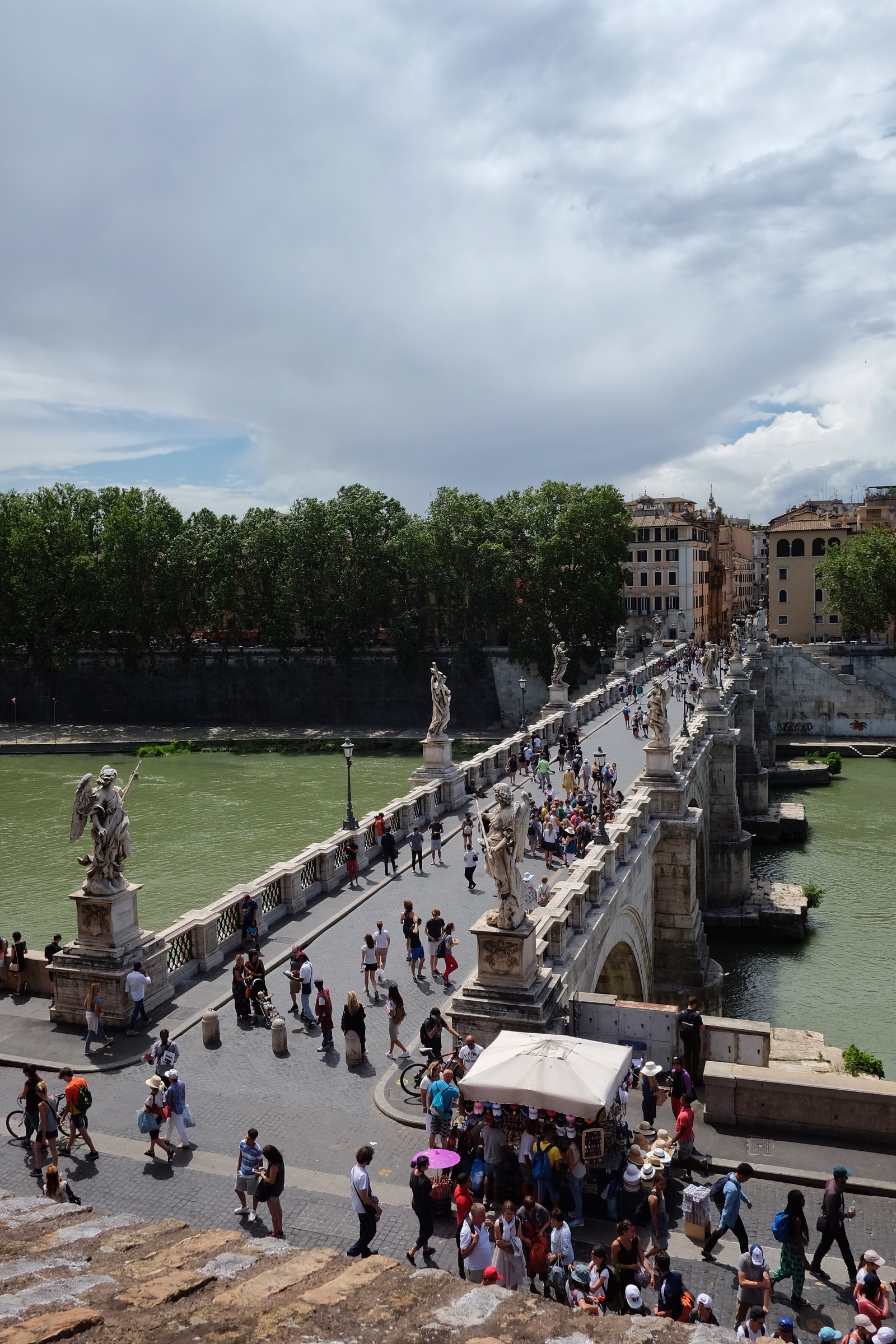 Ponte Sant’Angelo as seen from Castel Sant’Angelo.