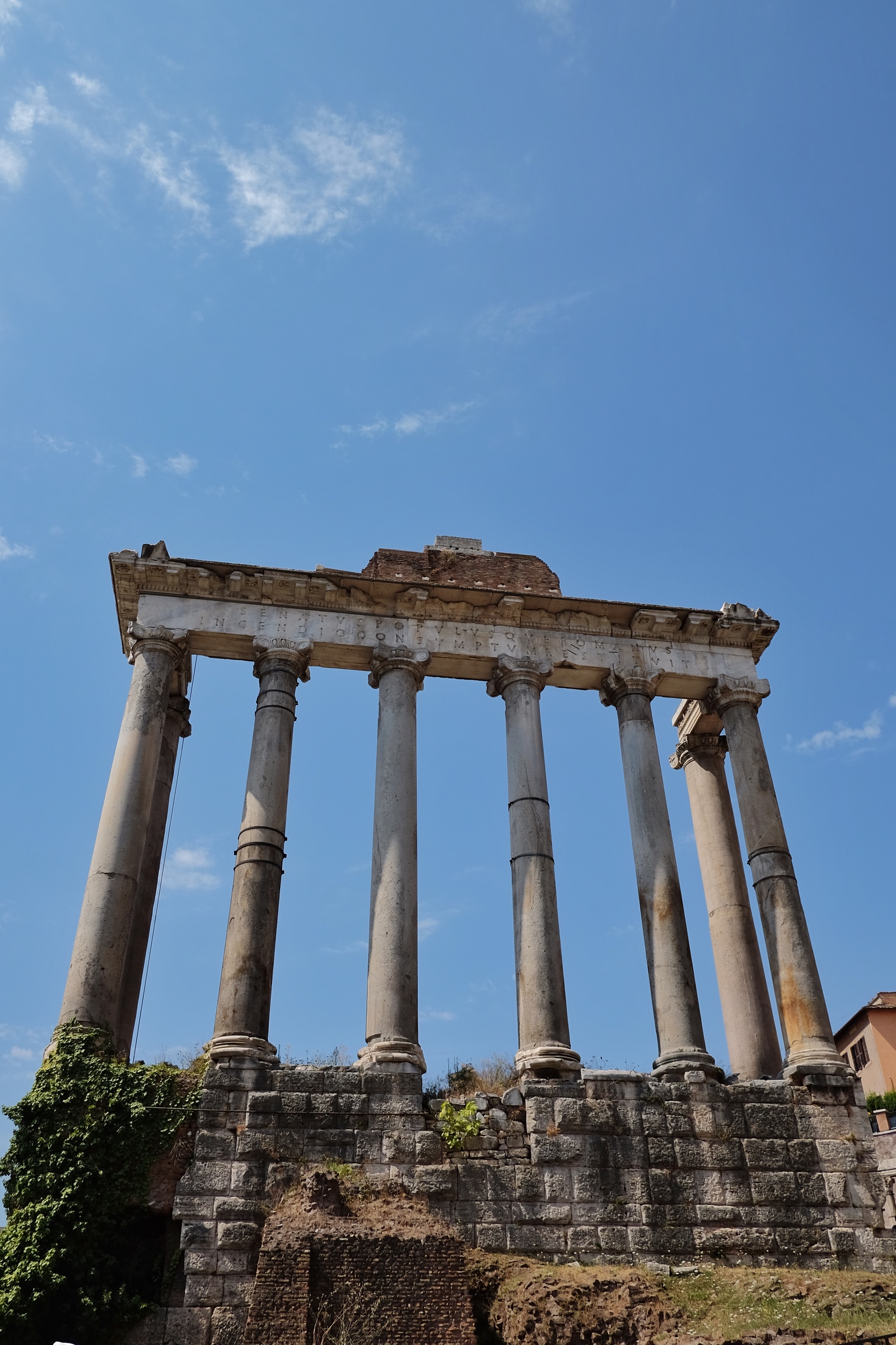 The Temple of Saturn in the Roman Forum.
